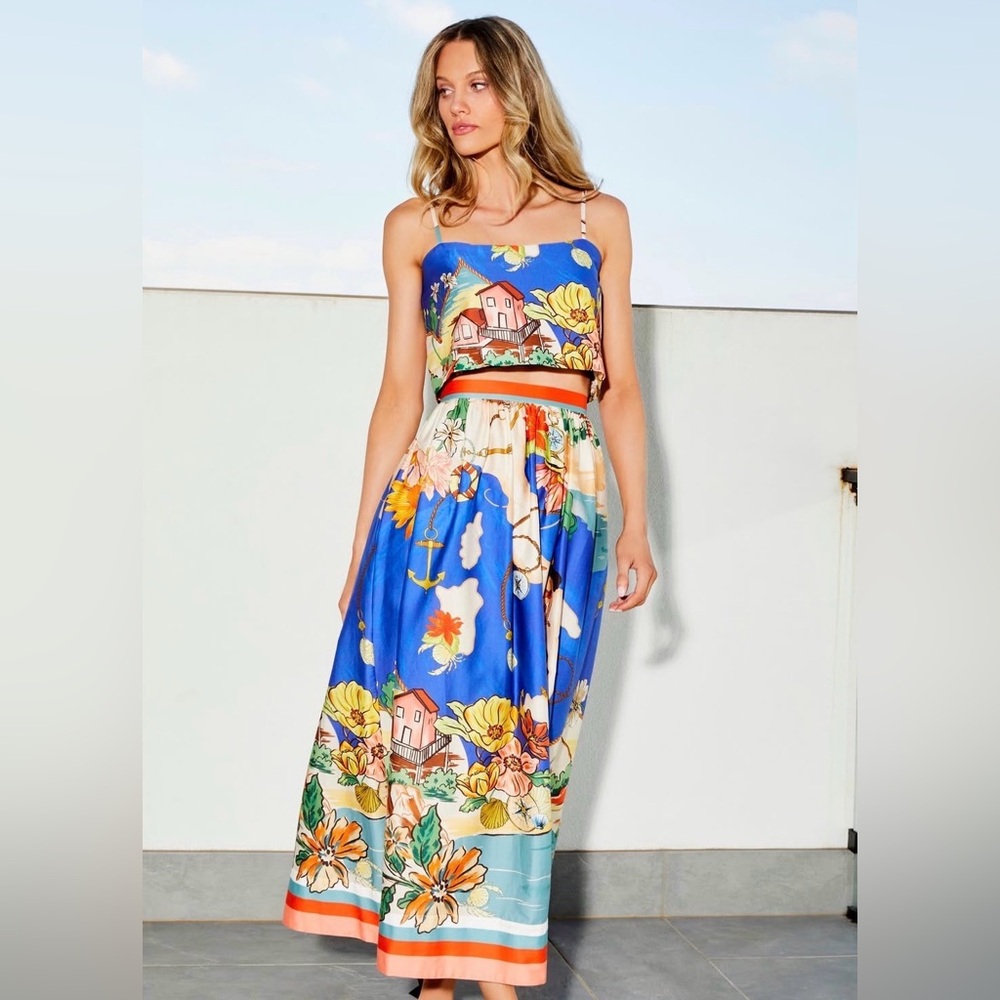 ANTONIO MELANI Ocean Print Skirt and Top Set